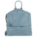 Cityrucksack SAMANTHA LOOK Gr. B/H/T: 31cm x 31cm x 9cm, blau Rucksäcke echt Leder, Made in Italy