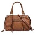 Shopper SAMANTHA LOOK Gr. B/H/T: 34 cm x 27 cm x 12 cm onesize, braun (cognac) Damen Taschen echt Leder, Made in Italy