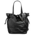 Shopper FORTY, Damen, Gr. B/H/T: 33cm x 30cm x 23cm onesize, schwarz, Leder, unifarben, leicht glänzend, Taschen, echt Leder, Made in Italy