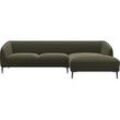 Ecksofa FLEXLUX "Belle Designsofa, L-Form, B/T 288/149 cm", grün (moss grün), B:288cm H:74cm T:149cm, 100% Polyester, Sofas, Skandinavisches Design, In hochwertiger Verarbeitung