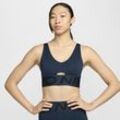 Nike Pro Indy Plunge gepolsterter Sport-BH mit mittlerem Halt - Blau