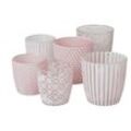 Boltze Windlicht Patty 6er-Set, H7-9 x ⌀7-9 cm, Rose