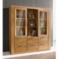 Highboard HOME AFFAIRE "Zara", braun (eiche teilmassiv), B:140cm H:145cm T:40cm, Holz teilmassiv, Sideboards, Breite 140 cm