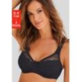 Minimizer-BH PETITE FLEUR, Damen, Gr. 100, Cup D, schwarz (schwarz, weiß), Microtouch, Obermaterial: 50% Polyamid, 40% Baumwolle, 10% Elasthan, feminin, BHs, im attraktiven Doppelpack