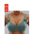 Minimizer-BH PETITE FLEUR Gr. 75, Cup D, grün (grün + weiß) Damen BHs Minimizer-BH Spitzen-BH Spitzenwäsche BH BH-Set Dekolleté-Former mit Bügel, doppellagigen Cups und breiteren Trägern