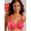 Minimizer-BH PETITE FLEUR Gr. 100, Cup D, pink (himbeere, weiß), Damen, Obermaterial: 80% Baumwolle, 12% Polyamid, 8% Elasthan, BHs, mit nahtlos vorgeformten Cups aus Baumwolle