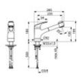 Hansa Mix Einhebelmischer Küchenarmatur 0138 2-strahlig Ausladung 235mm DN15 Chrom 01382283