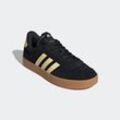 Sneaker ADIDAS SPORTSWEAR "VL COURT 3.0", Gr. 37, schwarz (core schwarz, almost gelb, cloud weiß), Leder, Synthetik, sportlich, Schuhe, inspiriert vom Design des adidas samba