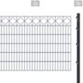 ARVOTEC Doppelstabmattenzaun "ESSENTIAL 120 zum Einbetonieren "Karo" mit Zierleiste" Zaunelemente Zaunhöhe 120 cm, Zaunlänge 2 - 60 m Gr. H/L: 120 cm x 4 m, grau (anthrazit) Zaunelemente