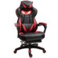 Ergonomischer Bürostuhl, Gaming Stuhl, Drehstuhl mit einziehbare Fußstütze und verstellbarer Rücken