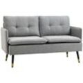 Zweisitzer 2-Sitzer Sofa mit Kissen, Loveseat mit Leinenoptik Doppelsofa