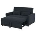 Schlafsofa Klappsofa 2-Sitzer Stoffsofa Bettsofa Bettsofa Schwarz