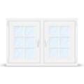 Zweiflügelige Fenster mit Sprossen, Kunststoff, aluplast IDEAL® 4000, Weiß, 1200x800 mm, Helima Sprossen, nach Maß