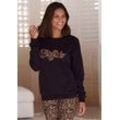 Buffalo Sweatshirt mit Logo Applikation im Brustbereich, Loungeanzug, schwarz