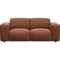 2-Sitzer FLEXLUX "Lucera Sofa, super bequem durch hochwertigen Sitzaufbau mit Kaltschaum", braun (old chestnut braun), B:187cm H:73cm T:102cm, 100% Echteder, Sofas, Designsofa, modern & anschmiegsam