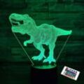 Dinosaurier-Geschenke, T Rex 3D-Nachtlicht 16 Farben wechselnde Kinder-Nachttischlampe mit Fernbedienung, Geburtstagsgeschenke für Jungen und Mädchen