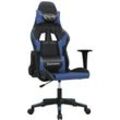 Vidaxl - Gaming-Stuhl mit Massagefunktion Schwarz und Blau Kunstleder