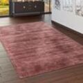 Teppich Handgefertigt Hochwertig 100% Viskose Vintage Optisch Meliert Blush Rosa 120x170 cm - Paco Home