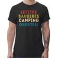 Shirtracer T-Shirt Letztes sauberes Camping Oberteil Sprüche Statement, schwarz