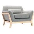 Design-Sessel Grau Holzbeine YOKO