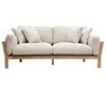 Design-Sofa 3 Plätze Cremeweiß Holzbeine KYO