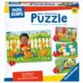 Ravensburger ministeps 4169 Mein allererstes Puzzle: Streichelzoo - 4 erste Puzzles mit 2-5 Teilen, Spielzeug ab 18 Monate