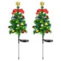 Perfect Homelife 2 Stück Solar-Weihnachtsbaum-Lichter Im Freien, Wasserdicht, Solar-Weihnachtsbaum-Lichterkette, Weihnachten
