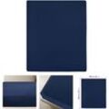 The Living Store Spannbettlaken 2 Stk. Jersey Marineblau 160x200 cm Baumwolle - Bettlaken - Blau