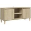 TV-Schrank mit Massivholz-Beinen Sonoma-Eiche 103,5x35x50 cm Vidaxl