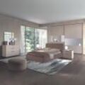 Toscohome Schlafzimmer aus hanffarbener Esche mit verschiebbarem Spiegelschrank - Berta