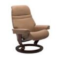 Relaxsessel STRESSLESS "Sunrise", braun (almond paloma), B:79cm H:103cm T:73cm, Leder BATICK: BATICK ist ein leicht korrigiertes, durchgefärbtes und genarbtes Möbelleder, bei dem die meisten Unebenheiten und Spuren in der Regel entfernt wurden., Leder PALOMA: PALOMA ist ein durchgefärbtes Semianilin-Möbelleder mit natürlicher Narbung., ROHLEDER Stoff Q2 FARON: Ein fester zuverlässiger Bouclu00e9 m