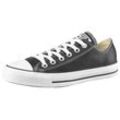 Sneaker CONVERSE "Chuck Taylor All Star Basic Leather Ox", Gr. 39,5, schwarz, Leder, sportlich, Schuhe Skaterschuh Canvassneaker Sneaker low