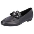 Loafer REMONTE Gr. 36, schwarz, Damen, Leder, Schuhe, Slipper, Businness Schuh mit auffälliger Zierkette