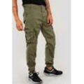 Cargohose ALPHA INDUSTRIES "Squad Pant" Gr. 30, N-Gr, grün (olive), Herren, Web, Obermaterial: 98% Baumwolle, 2% Elasthan. Futter: 100% Baumwolle, unifarben, Hosen