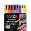 uni-ball POSCA Sneaker schwarz Acrylstift farbsortiert 0,9 - 1,3 mm, 8 St.