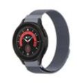 SmartUP Smartwatch-Armband Für Samsung Galaxy Watch 6 5 4 Pro Classic 40mm 44mm Edelstahl, Milanese Armband, zeitloses Design, stufenlos verstellbar, grau