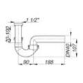 Dallmer Röhren-Siphon 100/0, 1 1/2" x DN 40 010216