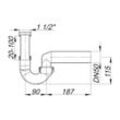 Dallmer Röhren-Siphon 100/0, 1 1/2" x DN 40/50 010230