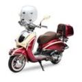 Motorroller Retro EasyCruiser Artemis Rot Beige 50ccm 45 kmh Moped Scooter