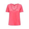 JDY T-Shirt 'JDYDODO S/S TOP JRS ATK' Coral Paradise, Unifarben, Rot - Gr. XS