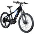 Zündapp Z240 E Bike Mountainbike 24 Zoll EMTB 130-145 cm Jugendliche ab ca. 8 Jahre Pedelec Fahrrad 9 Gang Mittelmotor schwarz blau