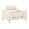 Sessel CALIA ITALIA "Simon Loungesessel, Designsessel", beige (bianco latte), B:112cm H:81cm T:94cm, Leder SORRENTO, pigmentiertes Glattleder, Leder BULL, pigmentiertes Dickleder, Sessel, Einzelsessel Ledersessel, in zwei Lederqualitäten