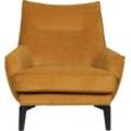 Loungesessel FURNINOVA "Willow Designsessel" Sessel Gr. Velours, B/H/T: 86 cm x 85 cm x 88 cm, gelb (mustard) bequemer Loungesessel im skandinavischen Design