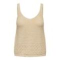 JDY Tank Top 'Desha' Sandshell, Unifarben, Beige - Gr. XS