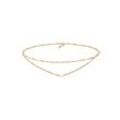 Collier ELLI "Choker Layer Kugelkette Herz 925 Silber" Gr. 36, gold, Halsketten, Damen, 36, ohne Stein, Silber 925 (Sterlingsilber), L: 36cm