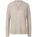 V-Pullover aus 100% Kaschmir include beige, 44