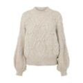 OBJECT Strickpullover 'Kamma' Silver Grey Melange, Unifarben, Beige - Gr. XL