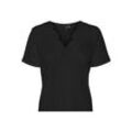 VERO MODA V-Shirt 'Sao' Black, Unifarben, Schwarz - Gr. XS