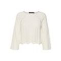 VERO MODA Strickpullover 'Ginger' Birch, Unifarben, Weiß - Gr. S