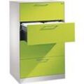 Hängeregistraturschrank ASISTO C 3000, 4 Schubladen, 2-bahnig, B 800 mm, weiß/viridingrün